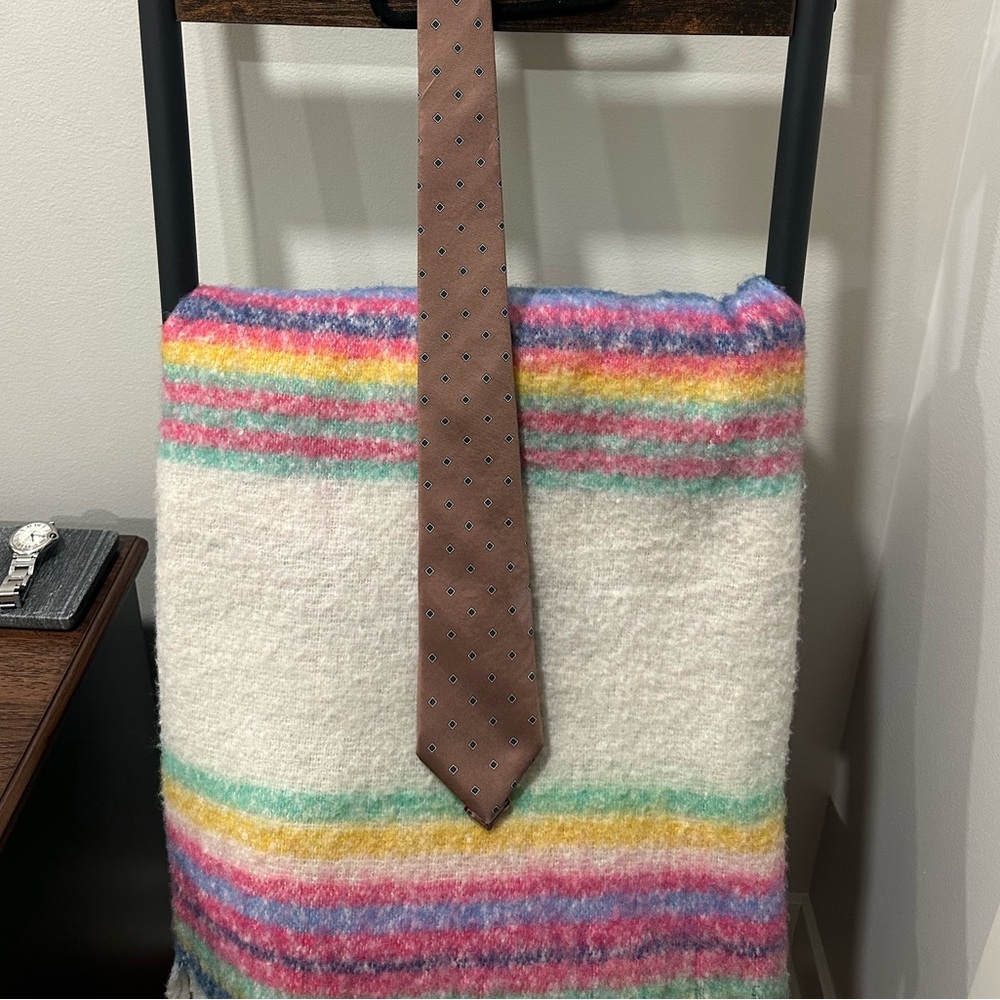 Dior Brown Silk Geometric Dot Men's Tie